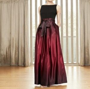 Ombre Burgundy Satin Maxi Skirt